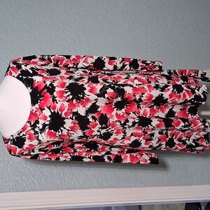 The Limited Red and Black Floral Tunic